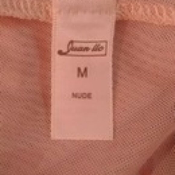 JUAN UC SIZE MEDIUM BODY SUIT NUDE BLACK TRIM & LACE SNAP CROTCH SEXY! NEW - Picture 5 of 6